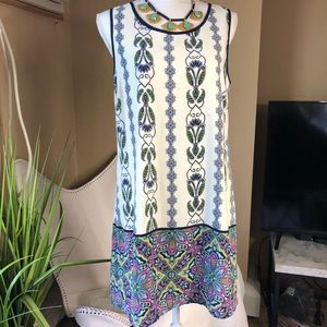 Pink Owl / colorful embroidered midi dress